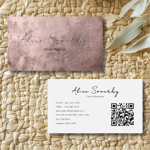 Tarjeta De Visita Rosa metálico modernista minimalista