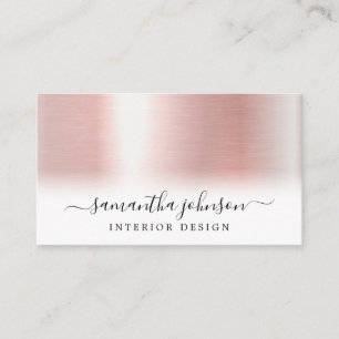 Tarjeta De Visita Rosa Metálico Moderno Elegante