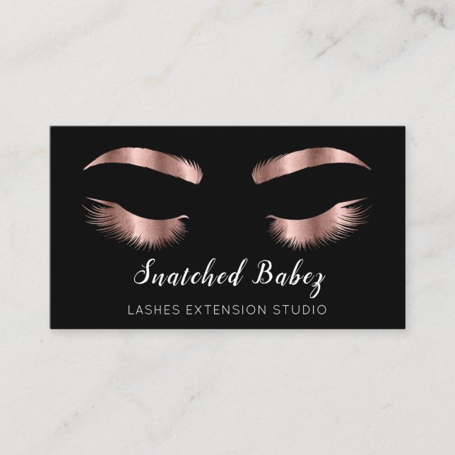 Tarjeta De Visita Rosa Microblading Eyelags QR Code Logo Bu (Anverso)