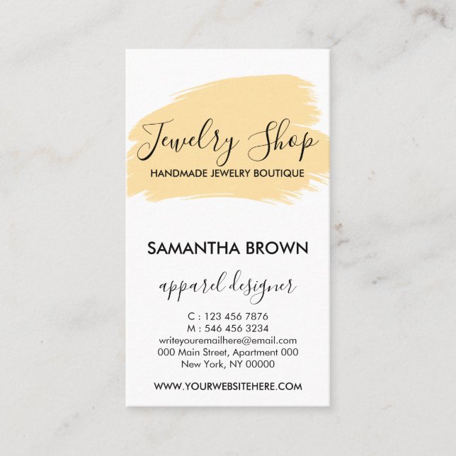 Tarjeta De Visita Rosa Moderno 5 Instrucciones de cuidado de las joy (Anverso)