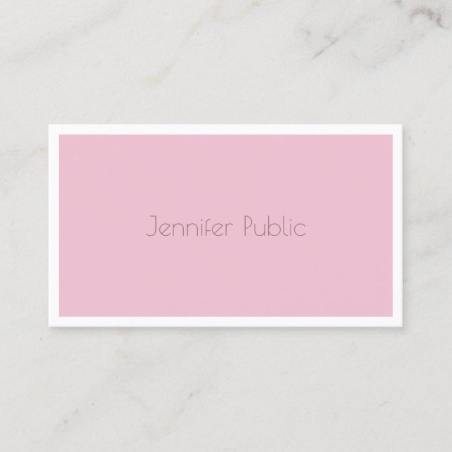 Tarjeta De Visita Rosa Modish Color Ssofisticado Template Modern (Anverso)