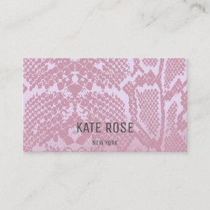 Tarjeta De Visita Rosa monocromático contemporáneo de la piel del