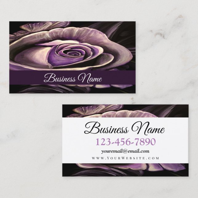 Tarjeta De Visita Rosa morado (Anverso / Reverso)