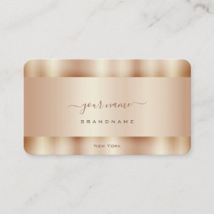 Tarjeta De Visita Rosa muy elegante profesional de efecto dorado