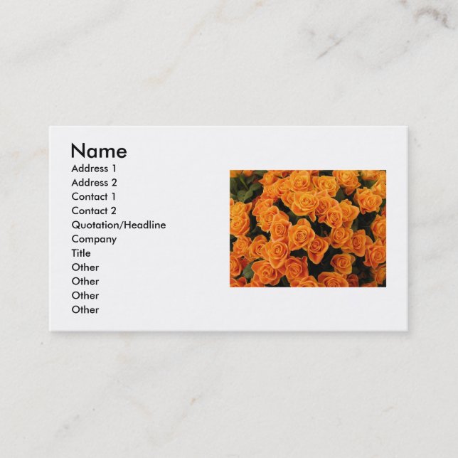 Tarjeta de visita Rosa naranja (Anverso)