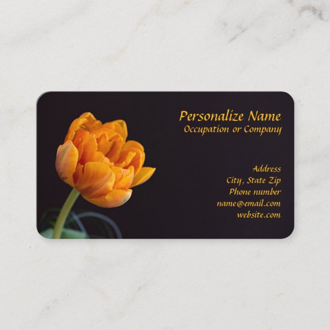 Tarjeta De Visita Rosa naranja Flor Floreciente Flor Bud Floral (Anverso)