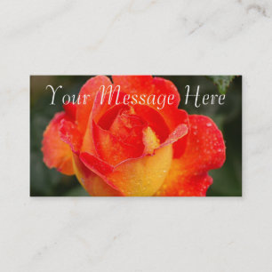 Tarjeta De Visita Rosa naranja Floral