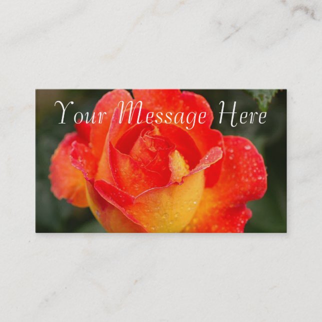 Tarjeta De Visita Rosa naranja Floral (Anverso)