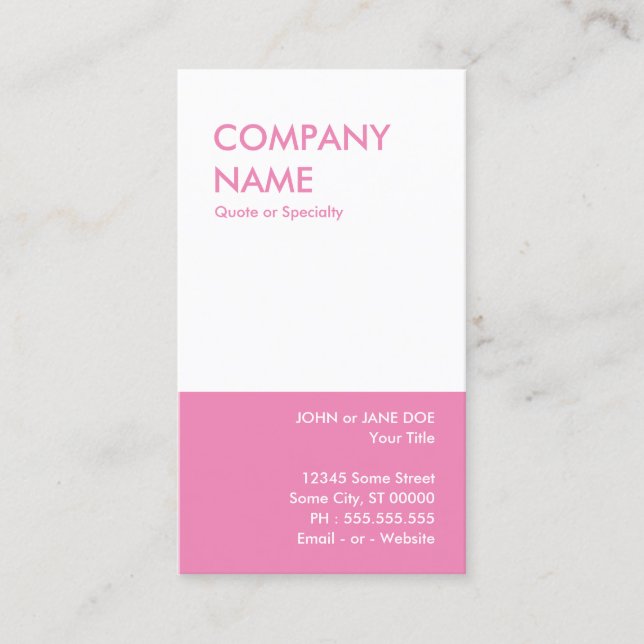 Tarjeta De Visita rosa negrita (Anverso)