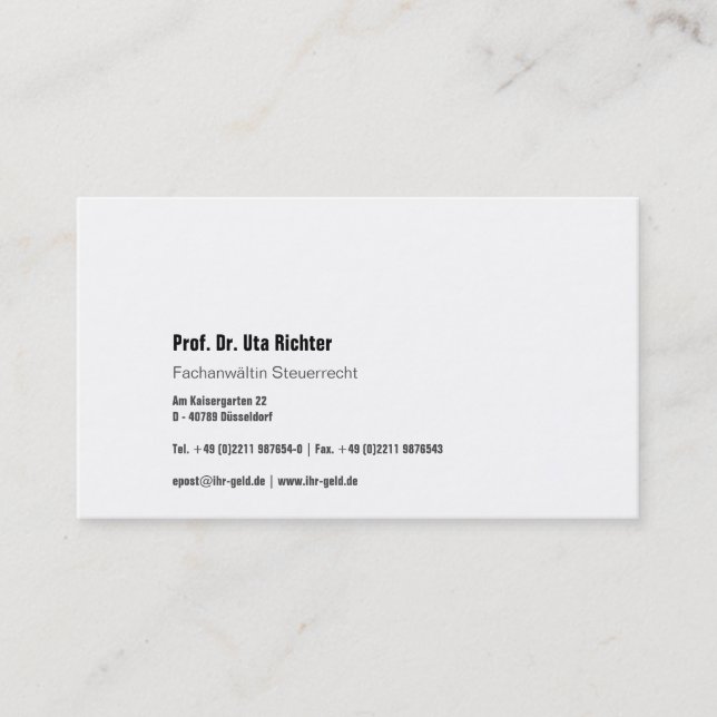 tarjeta de visita rosa negro gris (Anverso)