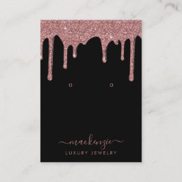 Tarjeta De Visita Rosa negro Purpurina oro gotea joyería