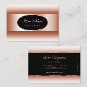 Tarjeta De Visita Rosa negro Rosa de marco ovalado dorado gradiente