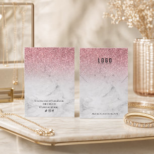 Tarjeta De Visita Rosa Oro Girly Purpurina