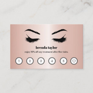 Tarjeta De Visita Rosa Oro lujo Browbar Eyelash Personalizado Lealta