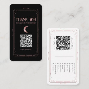 Tarjeta De Visita Rosa Oro Mistical Magic Occult Social Media QR