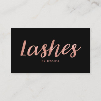 Tarjeta De Visita Rosa Oro Negro Lantea Salón de Belleza Cosmetólogo