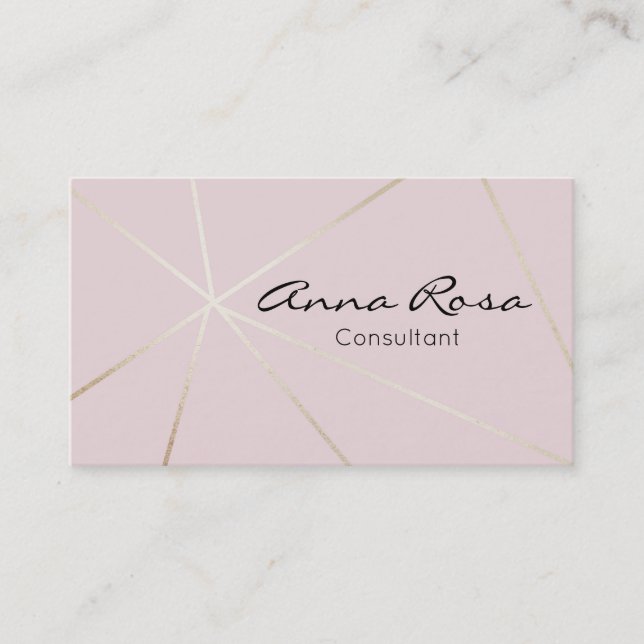 Tarjeta De Visita *~* Rosa Oro Relieve metalizado moderno de moda Ge (Anverso)