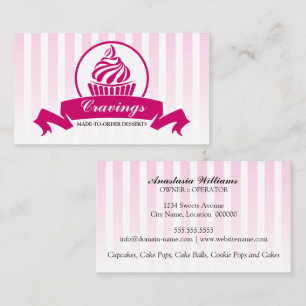 Tarjeta De Visita Rosa oscuro de la panadería estilizada de la