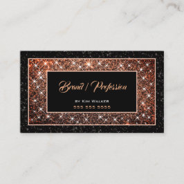 Tarjeta De Visita Rosa oscuro Purpurina de oro redes sociales Black