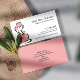 Tarjeta De Visita Rosa | Partera Doula Embarazada Belly