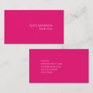 Tarjeta De Visita Rosa Pastel Color Sólido Pelo Estilista Femenina
