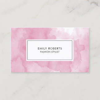 Tarjeta De Visita Rosa Pastel Elegante Acuarela Creativa