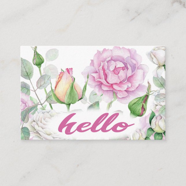 Tarjeta De Visita Rosa Pastel Rosa (Anverso)