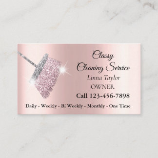 Tarjeta de visita rosa plateada del servicio de li