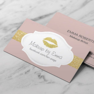 Tarjeta De Visita Rosa polvoriento elegante de los labios del