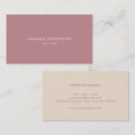 Tarjeta De Visita Rosa profesional elegante y polvoriento