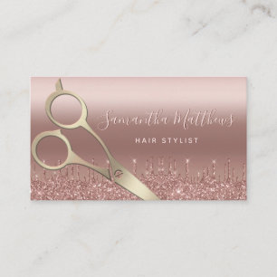 Tarjeta De Visita Rosa Profesional Gold Hairstylist Gold Beauty