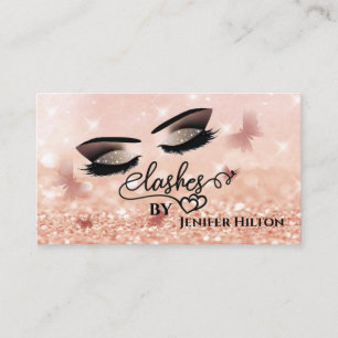 Tarjeta De Visita Rosa profesional maquillaje de mariposa de boquill
