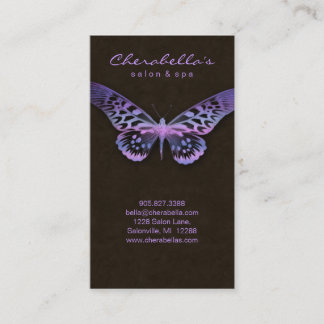 Tarjeta De Visita Rosa púrpura de la mariposa del balneario de la