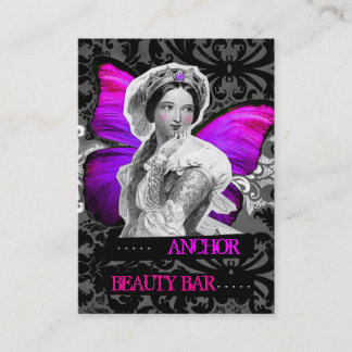 Tarjeta De Visita Rosa púrpura del ancla de la belleza de la