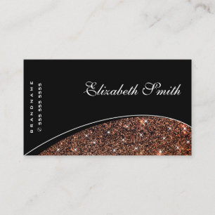 Tarjeta De Visita Rosa Purpurina de cobre Sparkle Stars Elegante