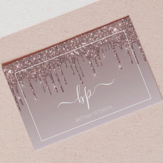 Tarjeta De Visita Rosa Purpurina de Oro Artista de maquillaje modern (Subido por el creador)