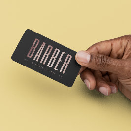 Tarjeta De Visita Rosa Purpurina de oro Hair Barber