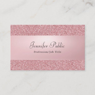 Tarjeta De Visita Rosa Purpurina de oro moderno elegante nombre manu