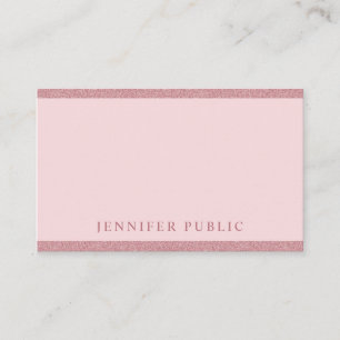 Tarjeta De Visita Rosa Purpurina de oro moderno elegante plantilla s