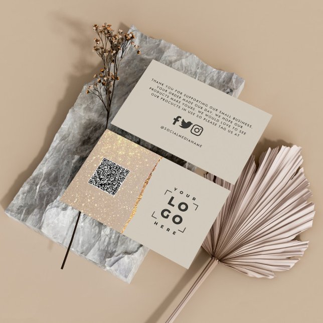 Tarjeta De Visita Rosa purpurina de oro negro rosa moderno gracias Q (Subido por el creador)