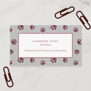 Tarjeta De Visita Rosa Purpurina de oro Pinta imprenta Salón Mascota