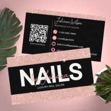 Rosa Purpurina de oro Salón de belleza Código QR