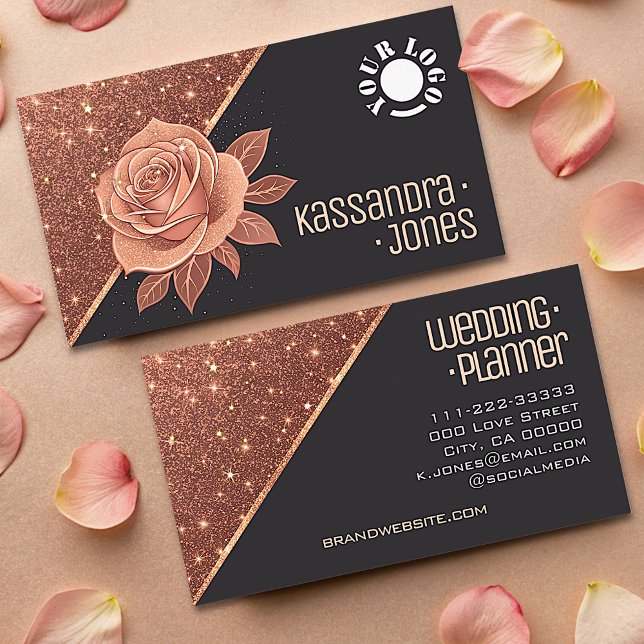 Tarjeta De Visita Rosa Purpurina de oro Sparkle Stars Moda lujosa (Subido por el creador)