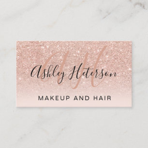 Tarjeta De Visita rosa  purpurina dorado