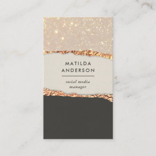 Tarjeta De Visita Rosa purpurina dorado negro rosa de los negocios c