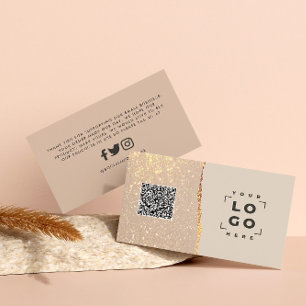 Tarjeta De Visita Rosa purpurina dorado negro rosa moderno gracias r