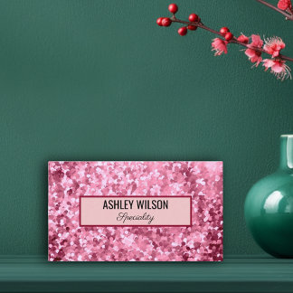 Tarjeta De Visita Rosa purpurina elegante