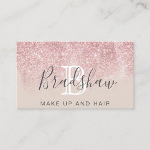 Tarjeta De Visita Rosa Purpurina Makeup Artist Hair Salon