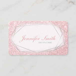 Tarjeta De Visita Rosa Purpurina Oro Gem Feminine