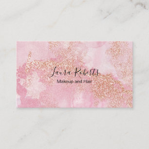 Tarjeta De Visita Rosa Purpurina rosa dorado